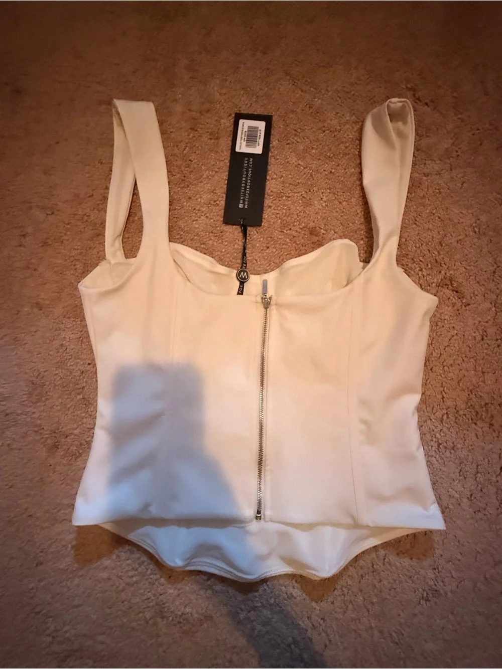 White Fox Boutique Ivory Structured Bustier Bodysuit - Picture 4 of 4